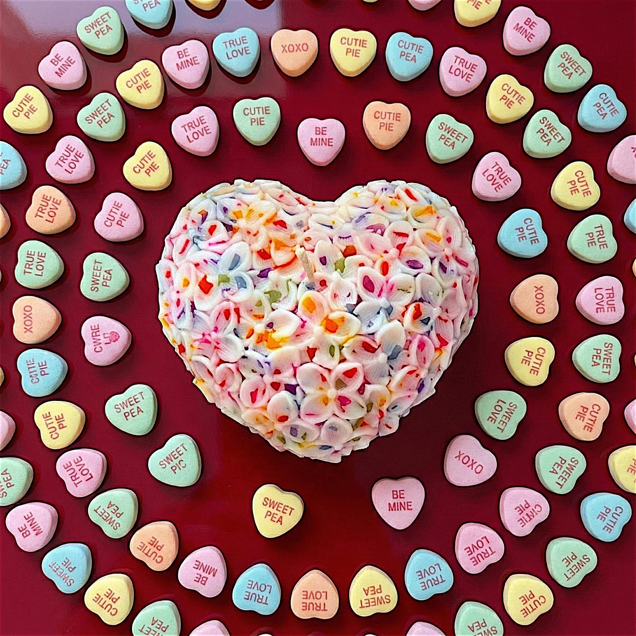 The Candy Heart Candle: Large Luxury 3D Valentine’s Sweetly Scented Novelty Gift Conversation Piece