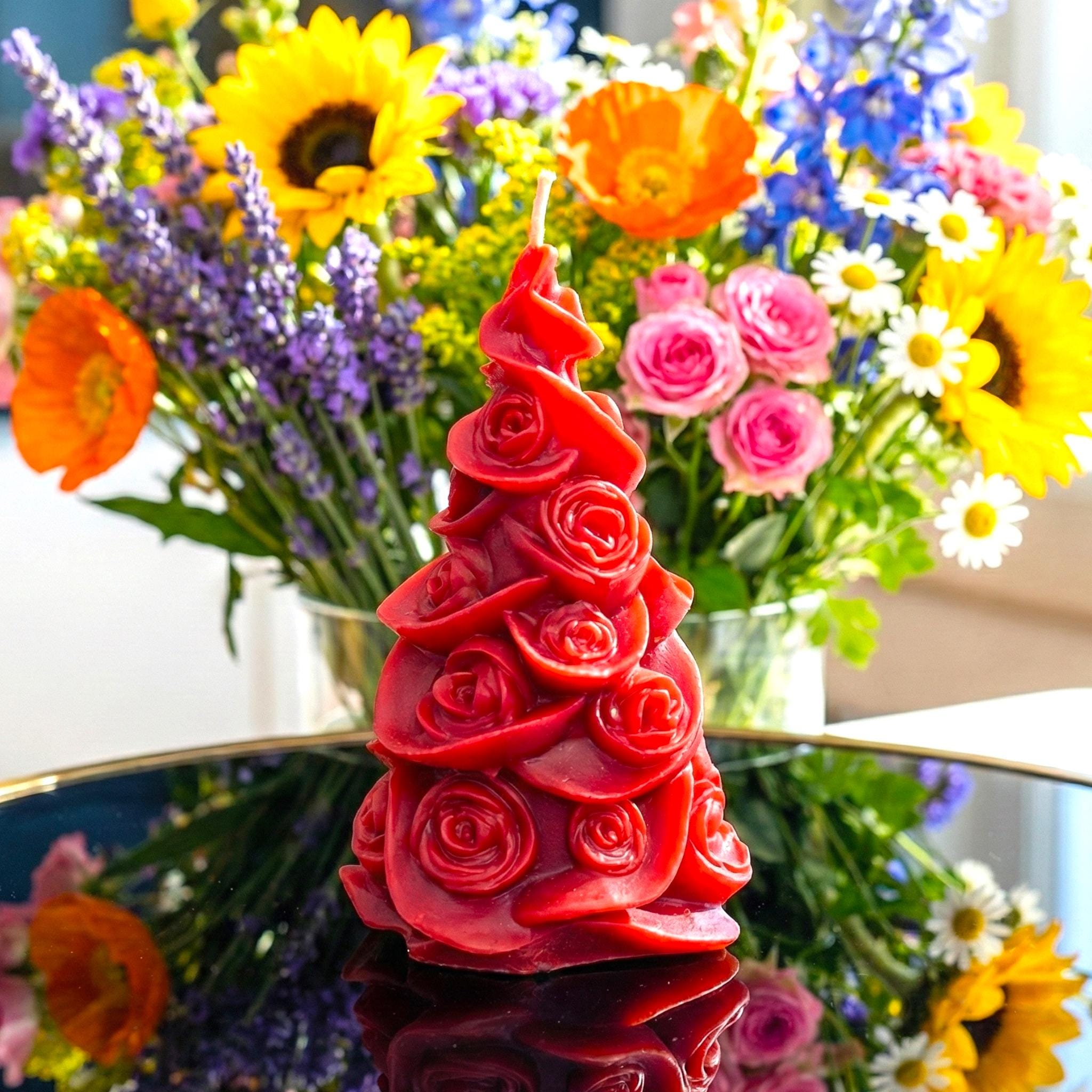 The Rose Tree Candle Exclusive Artisan Valentine’s Day Floral Gift & Sculptural Home Decor