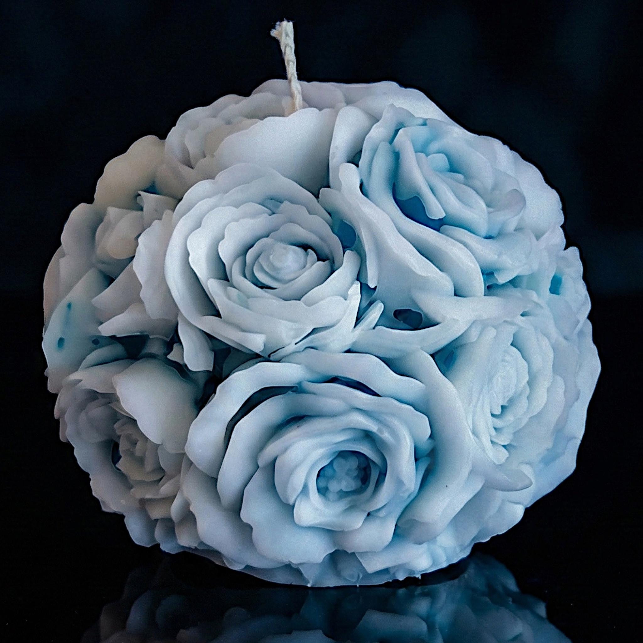 Spectral Art Blooming Roses Sphere Candle: Detailed and Unique Multi-Colored Aromatherapy