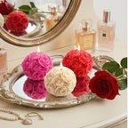 Miniature Rose Ball Candles Set - Floral Scented Decor, Valentine's Gift w/Optional Deluxe Gift Box