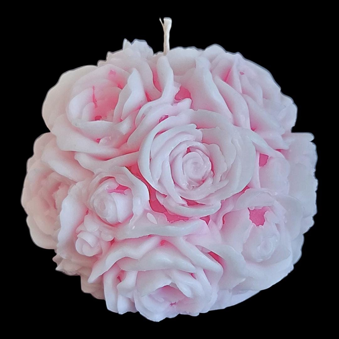 Spectral Art Blooming Roses Sphere Candle: Detailed and Unique Multi-Colored Aromatherapy