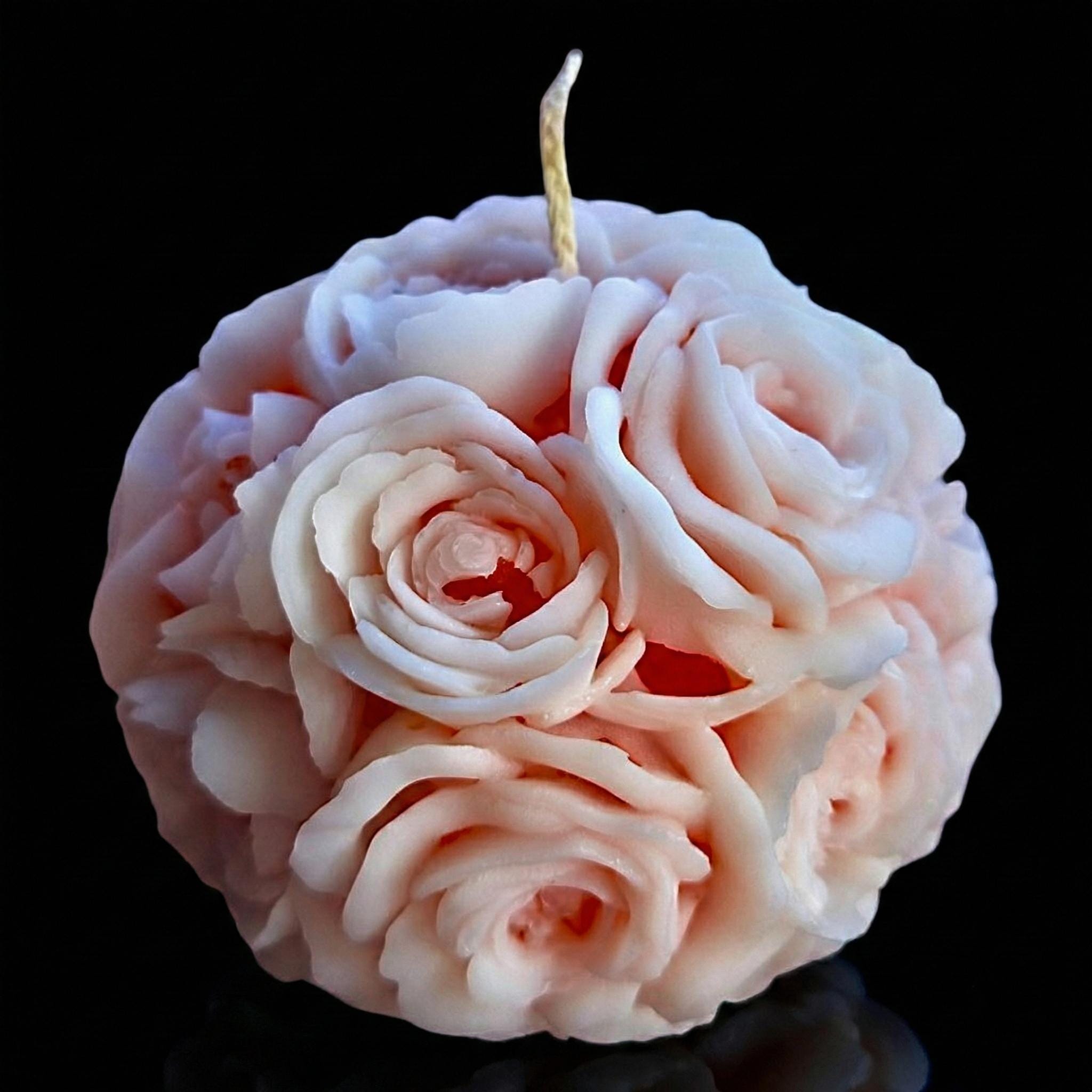Spectral Art Blooming Roses Sphere Candle: Detailed and Unique Multi-Colored Aromatherapy