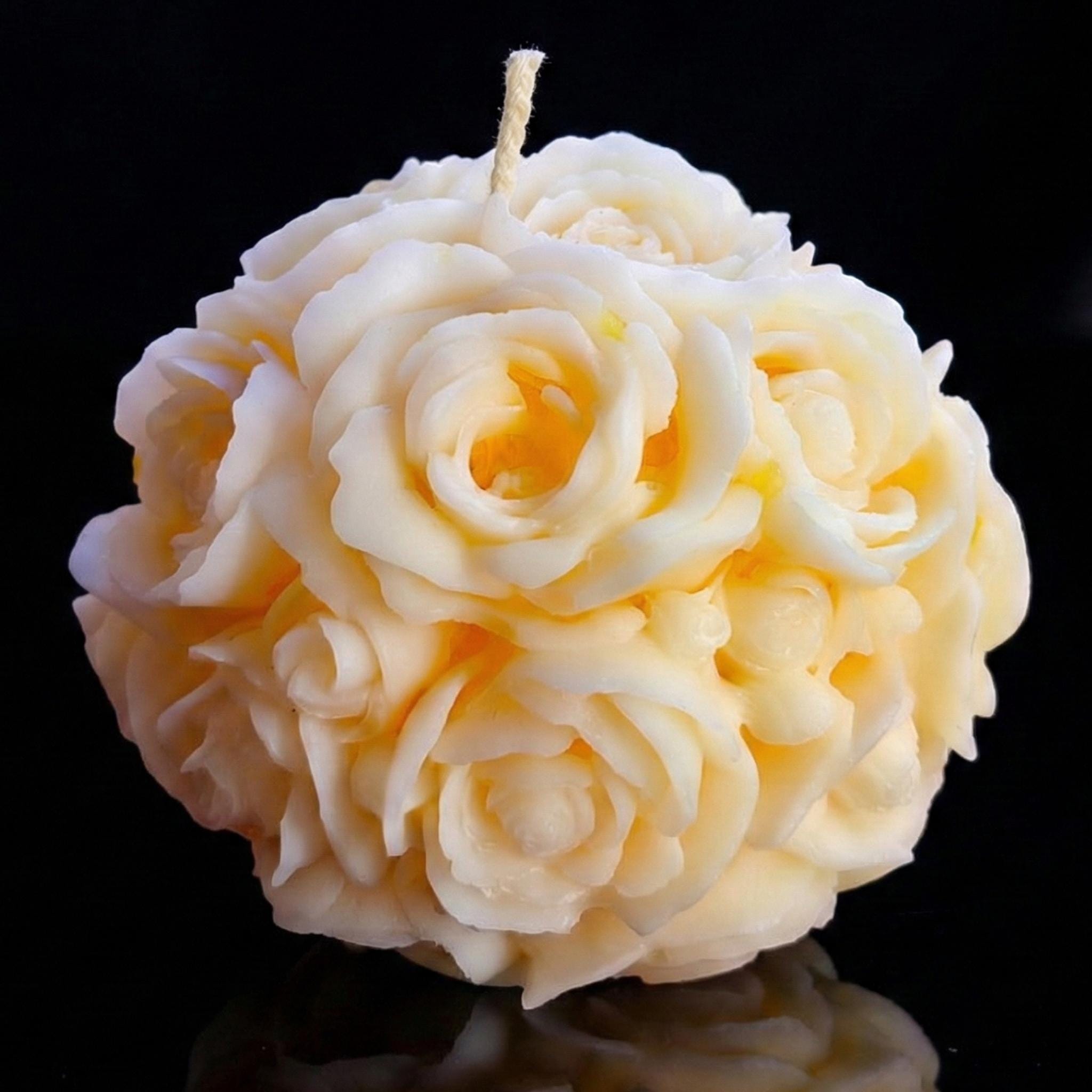 Spectral Art Blooming Roses Sphere Candle: Detailed and Unique Multi-Colored Aromatherapy