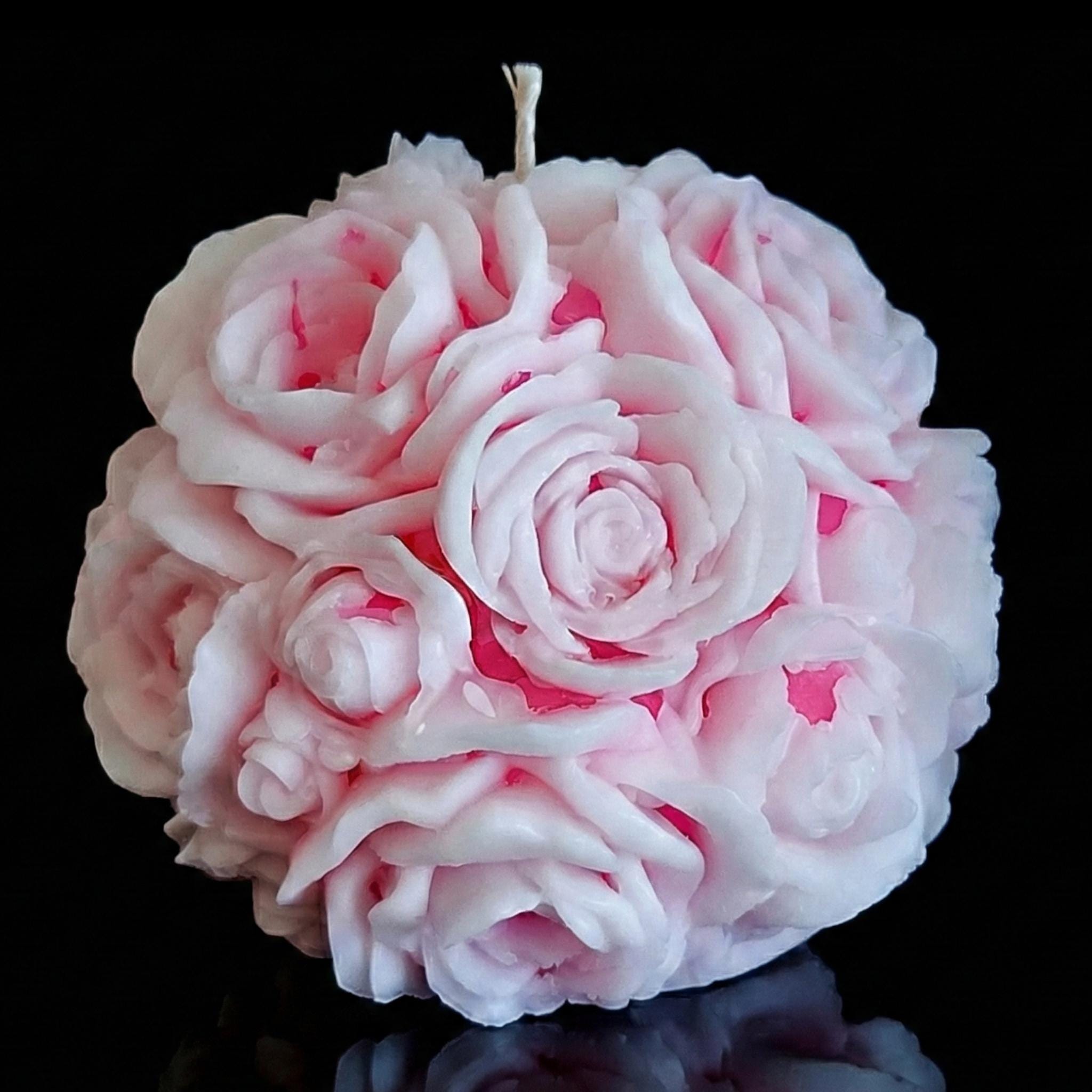 Spectral Art Blooming Roses Sphere Candle: Detailed and Unique Multi-Colored Aromatherapy