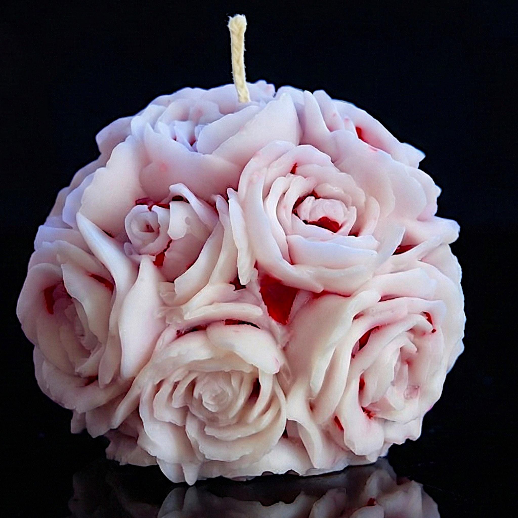 Spectral Art Blooming Roses Sphere Candle: Detailed and Unique Multi-Colored Aromatherapy
