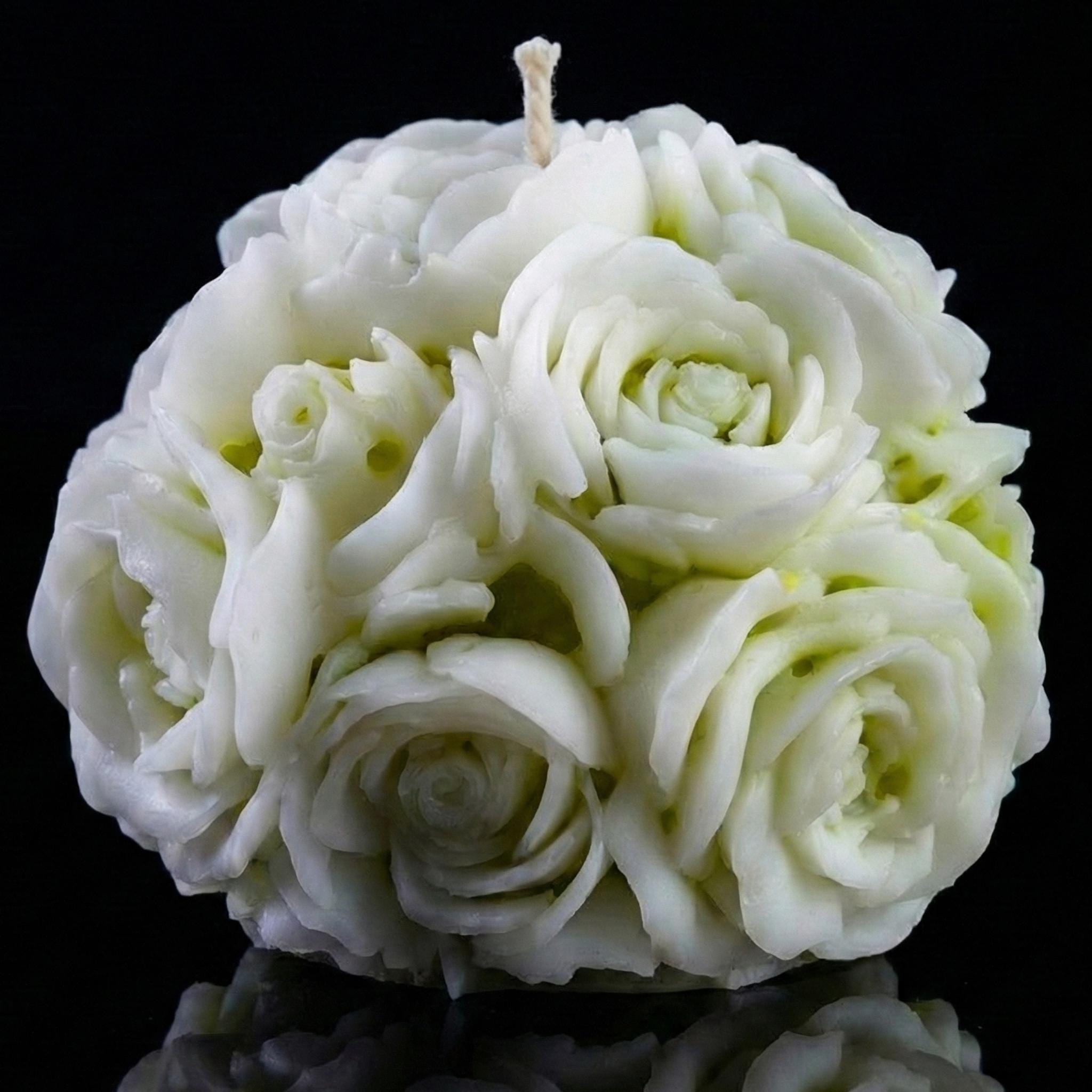 Spectral Art Blooming Roses Sphere Candle: Detailed and Unique Multi-Colored Aromatherapy