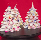 Aromatherapy Christmas Tree Candle: Douglas Fir Whites & Festive Rainbow Lights