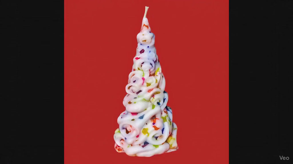 Candy Tree Christmas Candle – Colorful Holiday Decor, Novelty Candle