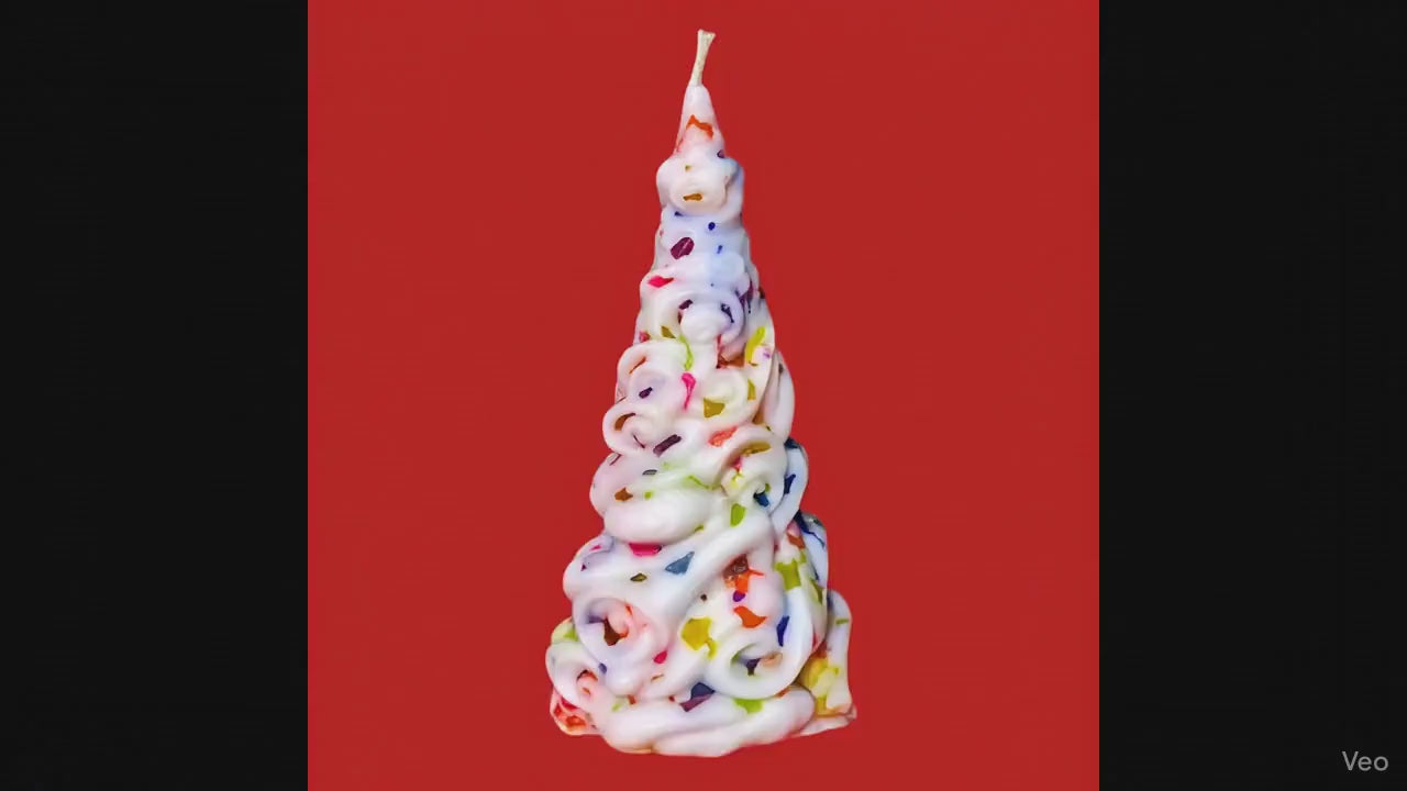 Candy Tree Christmas Candle – Colorful Holiday Decor, Novelty Candle