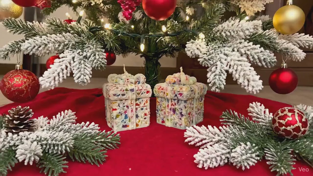 The Grand Jewels Colorful Christmas Gift Box-Shaped Candle