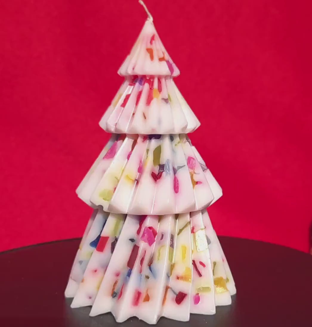 4-Tiered Christmas Tree Candle – Festive Holiday Decor